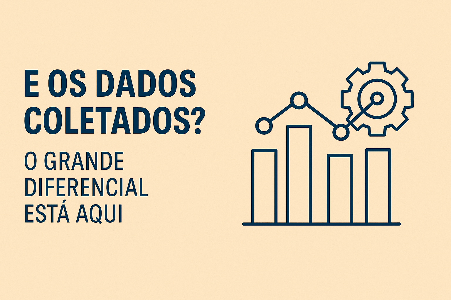 Gráficos e engrenagem representando análise de dados de inspeções em máquinas